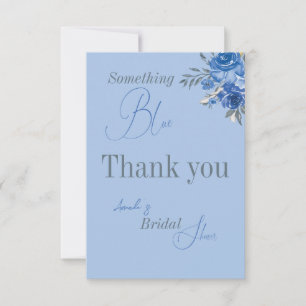 Something Blue Watercolor Floral Bridal Shower Thank You Card