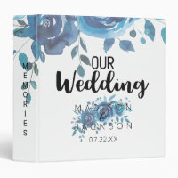 Something Blue Watercolor Wedding Photo Album