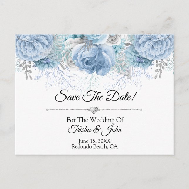 Something Blue Wedding Collection Postcard (Front)
