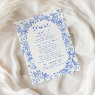 Something Blue Wedding Details Enclosure Cards 