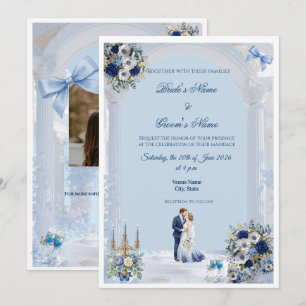 Something Blue Wedding Invitation Card