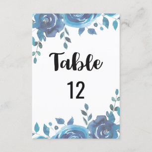 Something Blue Wedding Table Number Seating Chart