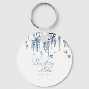 Something Blue Wildflower Bouquet Bridal Shower Keychain