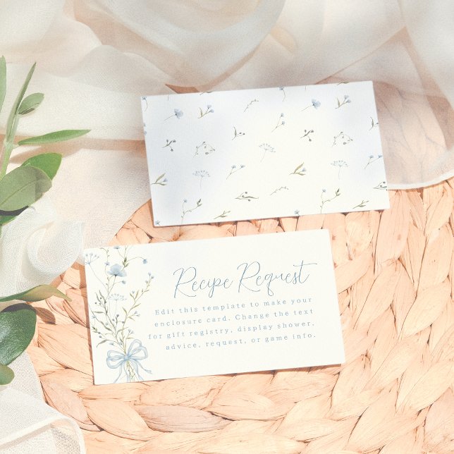 Something Blue Wildflower Bridal Shower Enclosure Card (Creator Uploaded)
