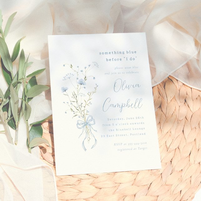 Something Blue Wildflower Bridal Shower Invitation (Creator Uploaded)