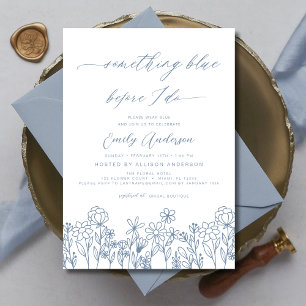Something Blue Wildflower Bridal Shower Invitation