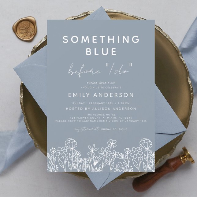 Something Blue Wildflower Bridal Shower Invitation (Creator Uploaded)