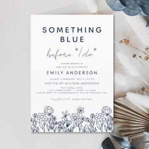 Something Blue Wildflower Bridal Shower Invitation