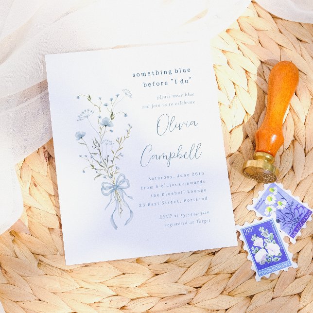 Something Blue Wildflower Budget Bridal Shower (Card Front Mock-up)