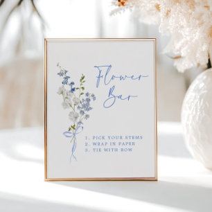 Something Blue Wildflower Ribbon Flower Bar Poster
