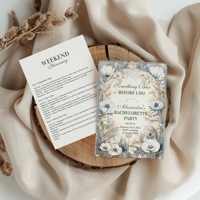 Something Blue Winter Floral Bachelorette Invitation (Creator Uploaded)