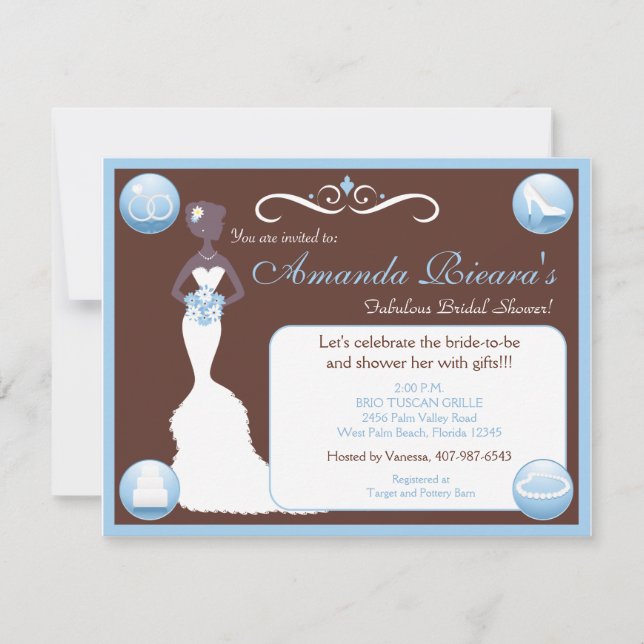 Something Chocolate, Something Blue Invitation (Front)
