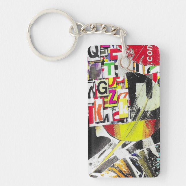something dot com collage keychain (Front)