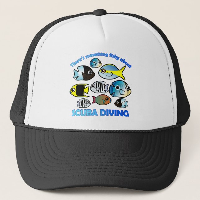 Something Fishy About Scuba Trucker Hat (Front)