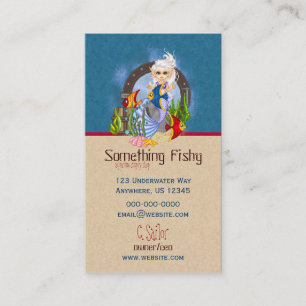 Something Fishy Mermaid Pixel Art Business Card