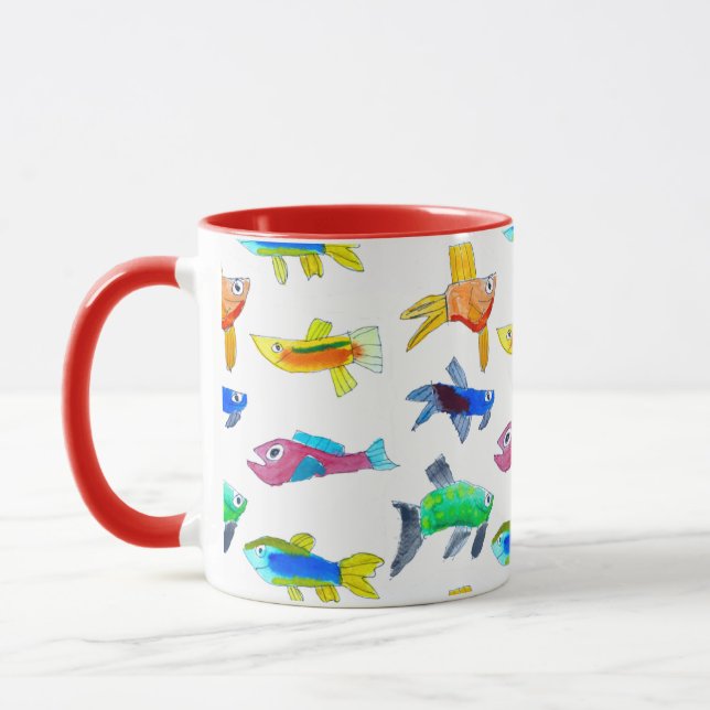 "Something Fishy" Watercolor Mug (Left)