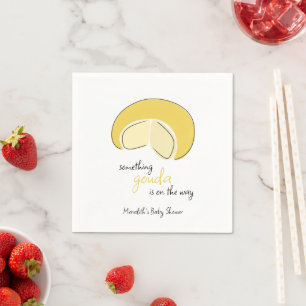 Something Gouda On Way Cheese Wheel Baby Shower Napkin