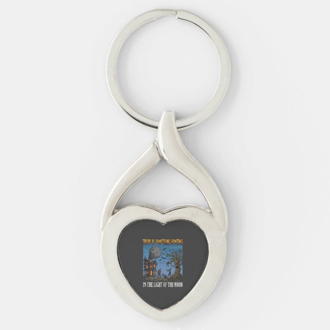 Something Hunting Light Moon Halloween Haunted Zom Keychain (Front)