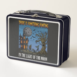 Something Hunting Light Moon Halloween Haunted Zom Metal Lunch Box