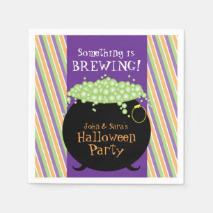 Something is Brewing, Personalized Halloween Party Napkin