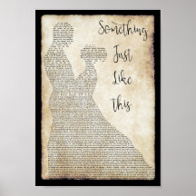 Something Just Like This Dancing Song Lyric Print