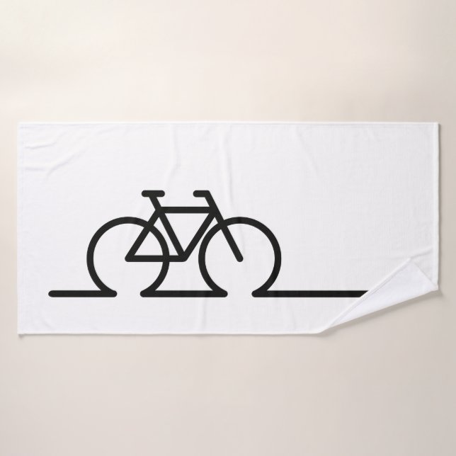 Something line drawing. E-bike race and MTB bicycl Bath Towel (Bath Towel)