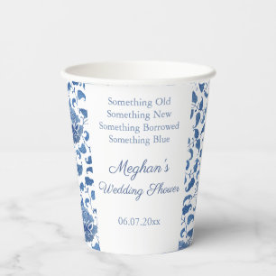 Something Old New Borrowed Blue Bridal Shower  Paper Cups