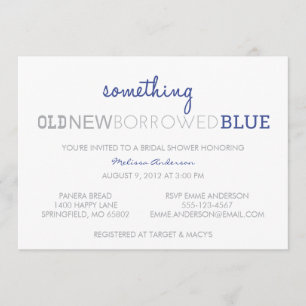 Something Old, New, Borrowed, Blue Invitation
