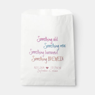 Something Old New Borrowed Brewed Wedding Favour Favour Bag