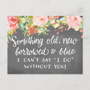 Something Old New Borrowed Bridesmaid Invitation