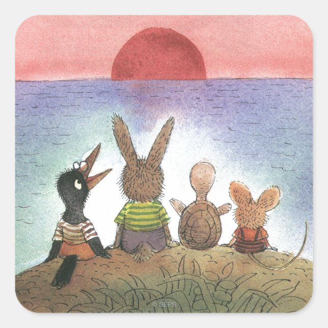 Something Red Square Sticker (Front)