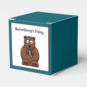 Something’s Fishy Funny Brown Bear Cartoon Favor Box
