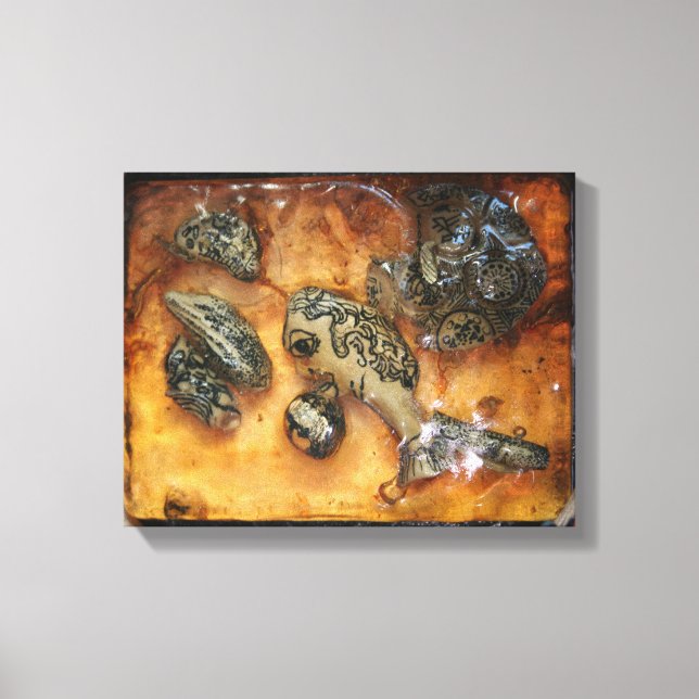 Something strange caught in the amber resin Canvas Print (Front)