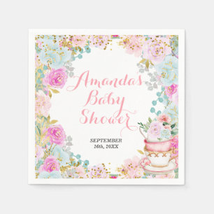 Something Sweet is Brewing Tea Party Baby Shower Napkin