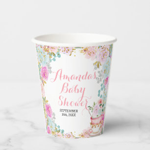 Something Sweet is Brewing Tea Party Baby Shower Paper Cups