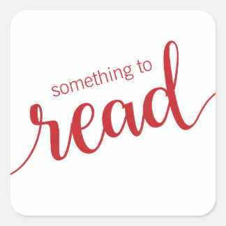 Something to Read, Red and White, Sticker Gift Tag