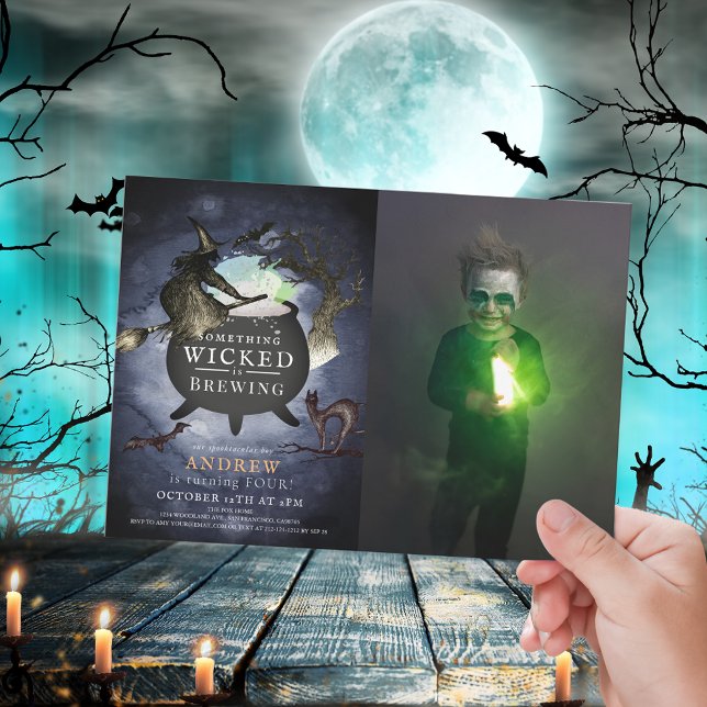 Something Wicked Brewing Halloween Night Birthday Invitation (Creator Uploaded)