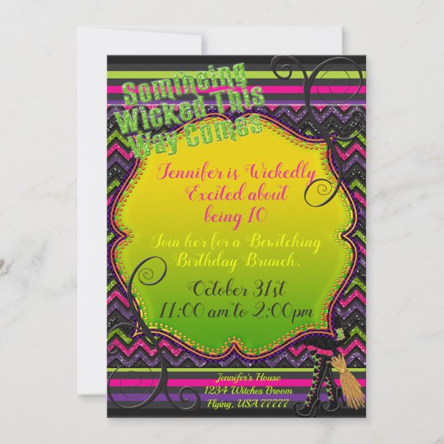 Something Wicked This Way Come Witches Party Invitation (Front)