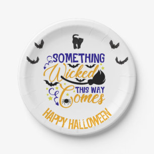 Something Wicked This Way Comes Halloween Paper Plate