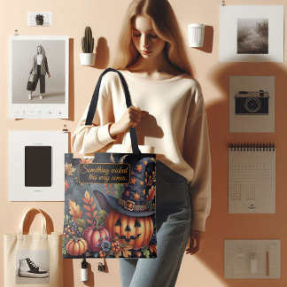 Something wicked this way comes Spooktacular Jack Tote Bag