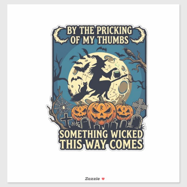 Something Wicked Way Comes Witch Halloween Pumpkin (Sheet)