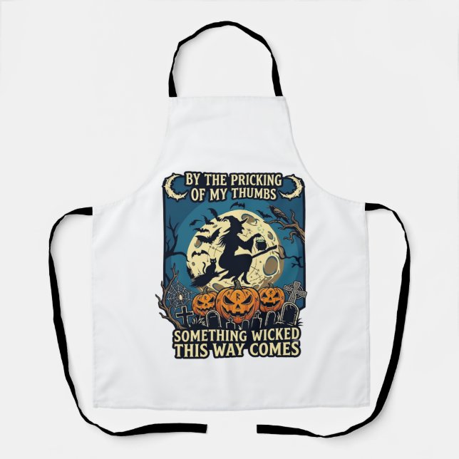 Something Wicked Way Comes Witch Halloween Pumpkin Apron (Front)