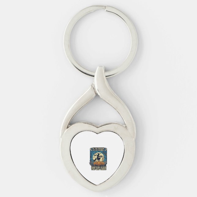 Something Wicked Way Comes Witch Halloween Pumpkin Keychain (Front)