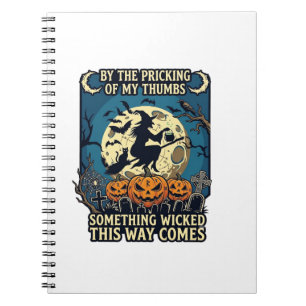 Something Wicked Way Comes Witch Halloween Pumpkin Notebook