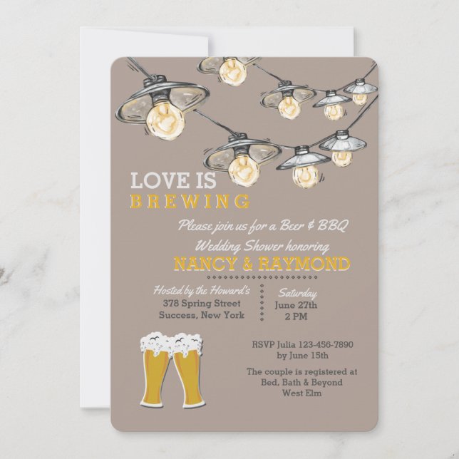 Something's Brewing 2 Wedding Shower Invitation (Front)