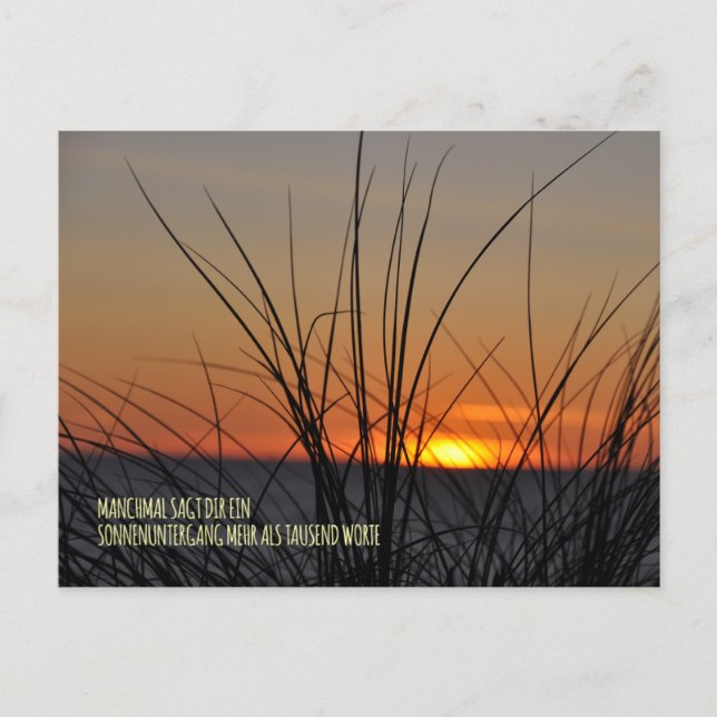Sometimes a sunset says more than a thousand words postcard (Front)