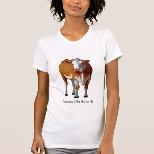 Sometimes I Get Moody: Cow: Pastel: Moo: Humour T-Shirt
