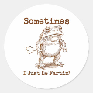 Sometimes I Just Be Fartin’ Frog Funny Rude Silly  Classic Round Sticker