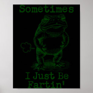 Sometimes I Just Be Fartin’ Frog Funny Rude Silly  Poster