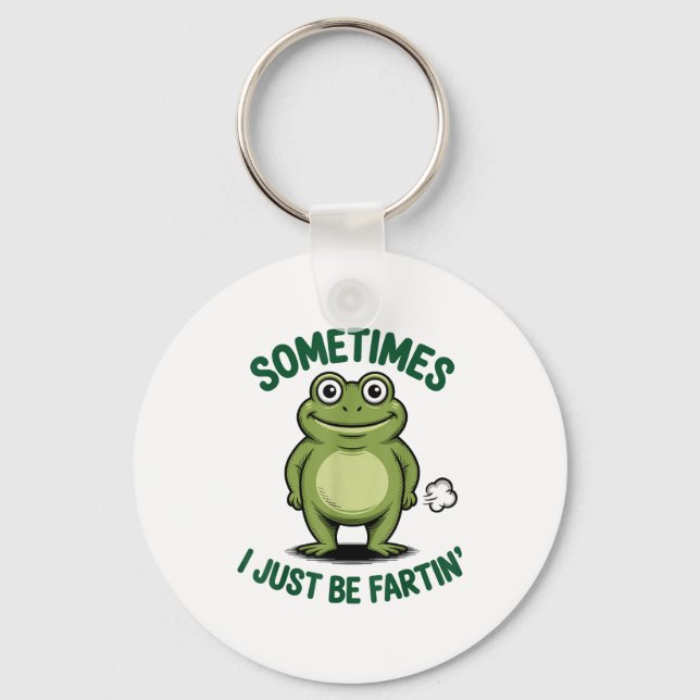 Sometimes I Just Be Farting Frog Christmas Funny F Keychain (Front)
